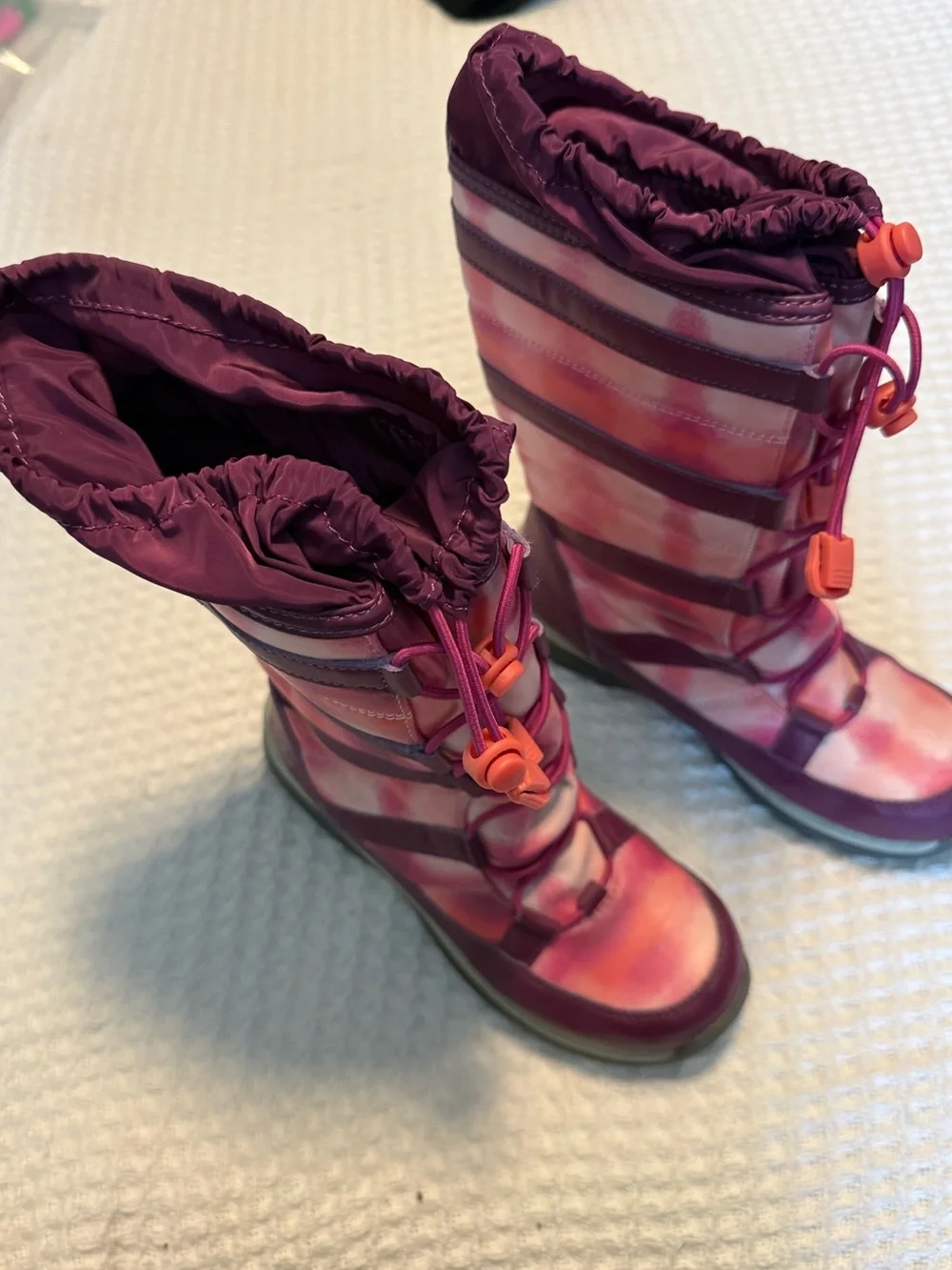 Lands’ End Kids Squall Snow Boots Size 3M Pink Purple Insulated Waterproof